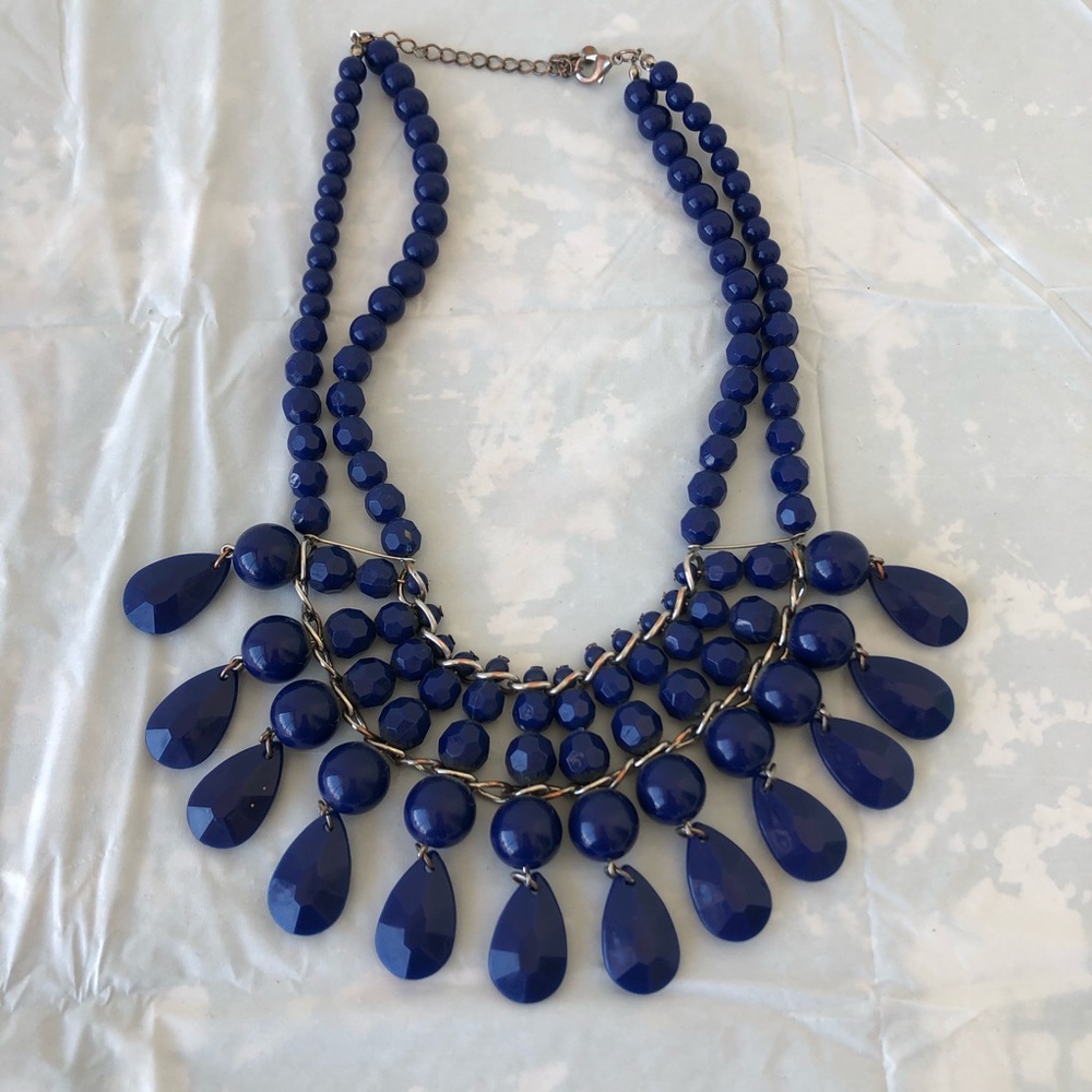 Navy Blue Necklace / Costume Jewelry